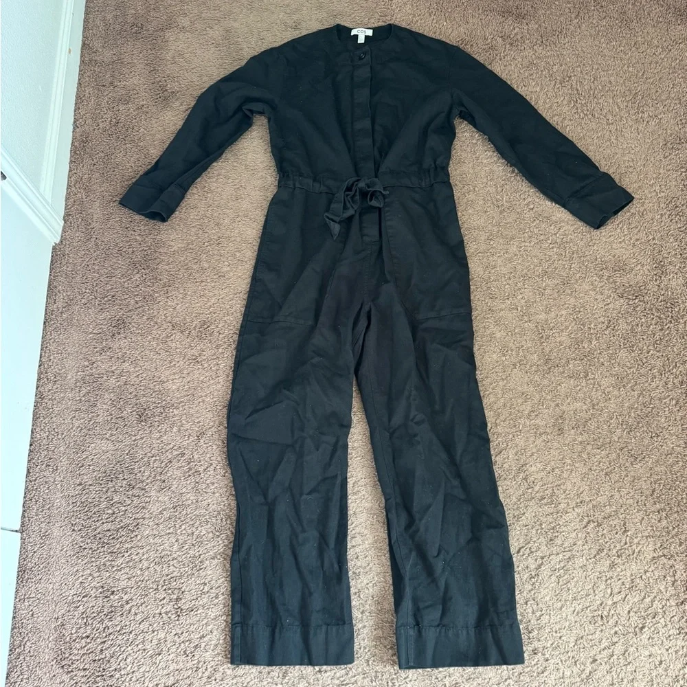 COS Black Long Sleeve Belted Jumpsuit Oversized Size XS - Picture 3 of 12
